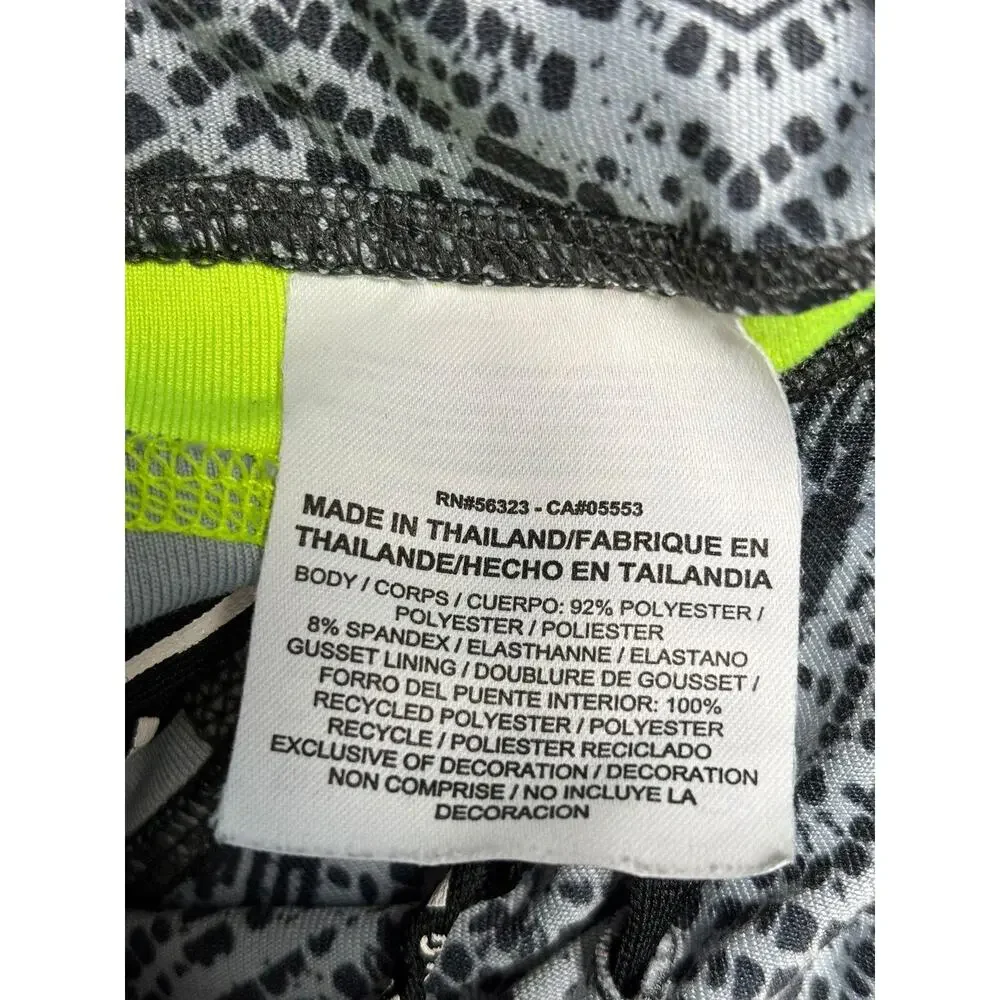 Nike Capri Pants Womens XS Gray Neon Yellow Dri-FIT Running Leggings 659993-017